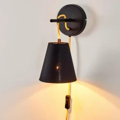 hofstein Applique murale Saillon Noir, 1 lumière* Appliques