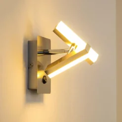 hofstein Applique murale Sakami LED Nickel mat, 2 lumières