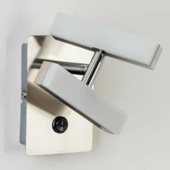 hofstein Applique murale Sakami LED Nickel mat, 2 lumières