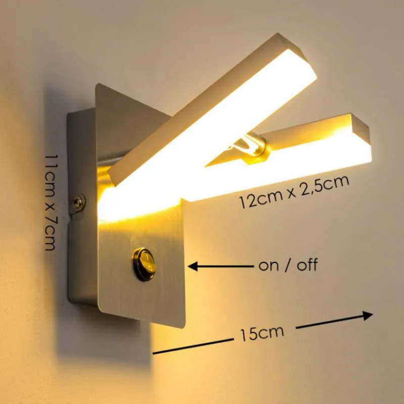 Luminaires Leuchten Direkt Applique murale Sakami LED Nickel mat, 2 lumières* Appliques