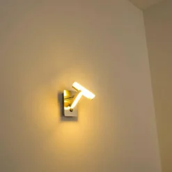 Luminaires Leuchten Direkt Applique murale Sakami LED Nickel mat, 2 lumières* Appliques