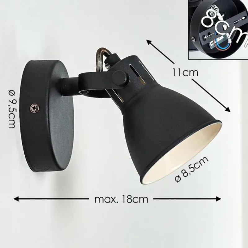 hofstein Applique murale Salinas Noir, 1 lumière