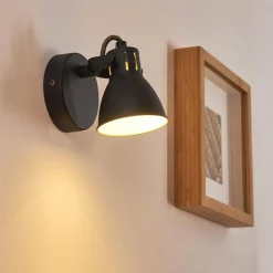 hofstein Applique murale Salinas Noir, 1 lumière