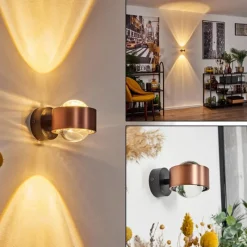 hofstein Applique murale Sapri Cuivre, Noir, 1 lumière