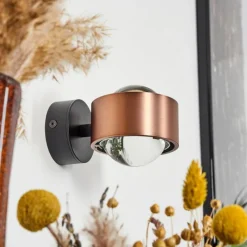 hofstein Applique murale Sapri Cuivre, Noir, 1 lumière