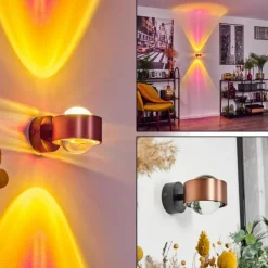 hofstein Applique murale Sapri Cuivre, Noir, 1 lumière