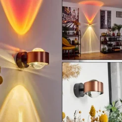 hofstein Applique murale Sapri Cuivre, Noir, 1 lumière