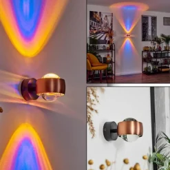 hofstein Applique murale Sapri Cuivre, Noir, 1 lumière