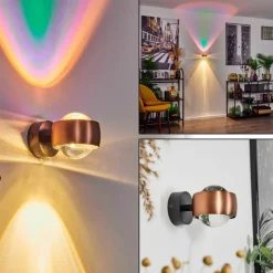 hofstein Applique murale Sapri Cuivre, Noir, 1 lumière