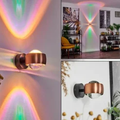 hofstein Applique murale Sapri Cuivre, Noir, 1 lumière