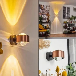 hofstein Applique murale Sapri Cuivre, Noir, 1 lumière