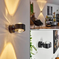 hofstein Applique murale Sapri Noir, 1 lumière