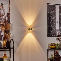 hofstein Applique murale Sapri Vieux laiton, Noir, 1 lumière