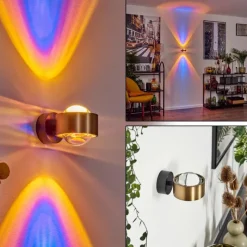 hofstein Applique murale Sapri Vieux laiton, Noir, 1 lumière