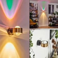 hofstein Applique murale Sapri Vieux laiton, Noir, 1 lumière