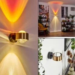 hofstein Applique murale Sapri Vieux laiton, Noir, 1 lumière