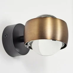 hofstein Applique murale Sapri Vieux laiton, Noir, 1 lumière