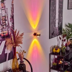 hofstein Applique murale Sapri Vieux laiton, Noir, 1 lumière