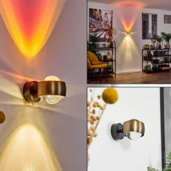 hofstein Applique murale Sapri Vieux laiton, Noir, 1 lumière