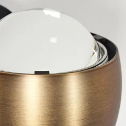 hofstein Applique murale Sapri Vieux laiton, Noir, 1 lumière