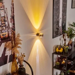 hofstein Applique murale Sapri Vieux laiton, Noir, 1 lumière