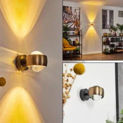 hofstein Applique murale Sapri Vieux laiton, Noir, 1 lumière