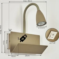 hofstein Applique murale Sarnen Kaki, 1 lumière