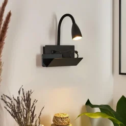 hofstein Applique murale Sarnen Noir, 1 lumière