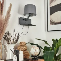 Lampes En Tissu-hofstein Applique murale Schonenwerd Gris, 1 lumière