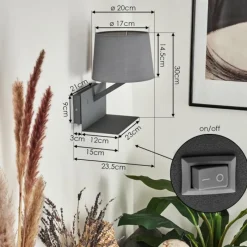 Lampes En Tissu-hofstein Applique murale Schonenwerd Gris, 1 lumière