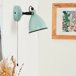 Lampes Vintages & Rétros-hofstein Applique murale Selki Bleu, Noir, 1 lumière