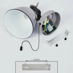 Lampes Vintages & Rétros-hofstein Applique murale Selki Gris, Noir, 1 lumière