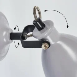 Lampes Vintages & Rétros-hofstein Applique murale Selki Gris, Noir, 1 lumière