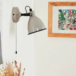 Lampes Vintages & Rétros-hofstein Applique murale Selki Gris, Noir, 1 lumière