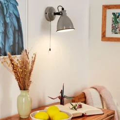 Lampes Vintages & Rétros-hofstein Applique murale Selki Gris, Noir, 1 lumière