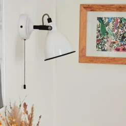 Lampes Vintages & Rétros-hofstein Applique murale Selki Noir, Blanc, 1 lumière