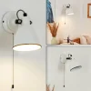 Lampes Vintages & Rétros-hofstein Applique murale Selki Noir, Blanc, 1 lumière