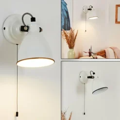 Lampes Vintages & Rétros-hofstein Applique murale Selki Noir, Blanc, 1 lumière