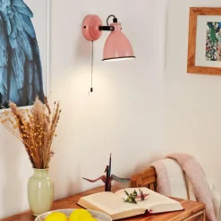 Lampes Vintages & Rétros-hofstein Applique murale Selki Rose, Noir, 1 lumière