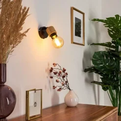 Lampes Vintages & Rétros-hofstein Applique murale Sezze Noir, 1 lumière