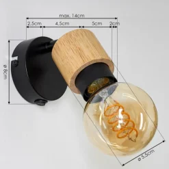 Lampes Vintages & Rétros-hofstein Applique murale Sezze Noir, 1 lumière