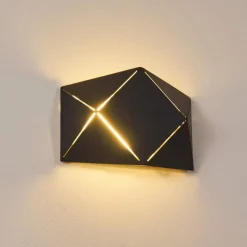 hofstein Applique murale Shouver LED Noir, 1 lumière