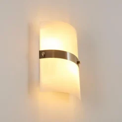 hofstein Applique murale Sibo Acier inoxydable, 2 lumières