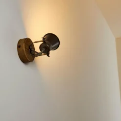 hofstein Applique murale Skodsbol Bois foncé, Noir, 1 lumière