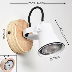 Lampes Vintages & Rétros-hofstein Applique murale Skodsbol Brun, Blanc, 1 lumière