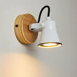 Lampes Vintages & Rétros-hofstein Applique murale Skodsbol Brun, Blanc, 1 lumière