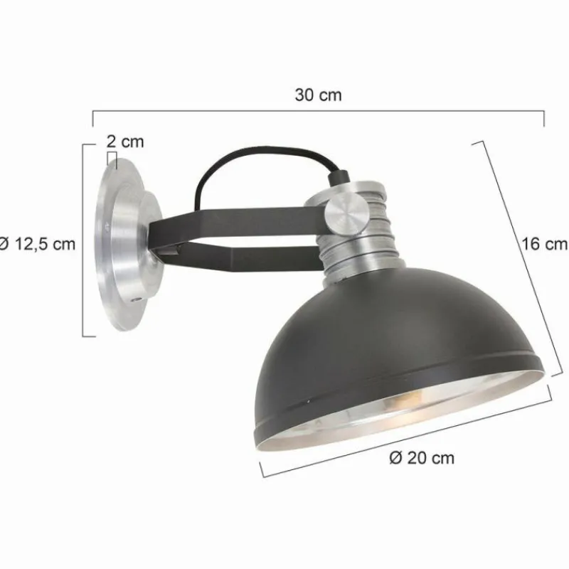 Lampes Industrielles-Luminaires Steinhauer Applique murale Steinhauer Brooklyn Noir, Argenté, 1 lumière