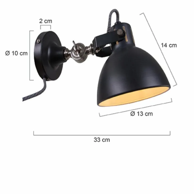 Luminaires Steinhauer Applique murale Steinhauer Mexlite Noir, 1 lumière* Appliques