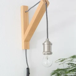 Luminaires Scandinaves-Luminaires Steinhauer Applique murale Steinhauer Mexlite Brun, Bois clair, Nickel mat, 1 lumière