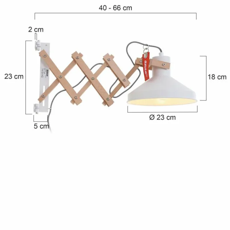 Luminaires Scandinaves-Luminaires Steinhauer Applique murale Steinhauer Woody Bois clair, Blanc, 1 lumière